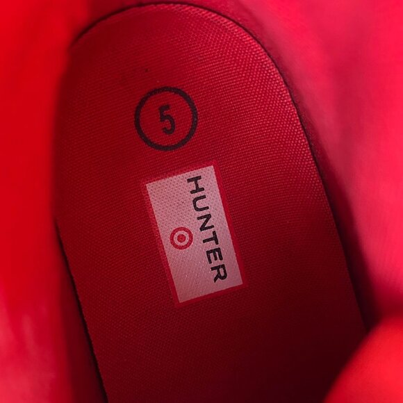 Hunter for Target High Top Canvas Rubber Dipped Sneakers Youth 5 Red Black - Picture 8 of 10